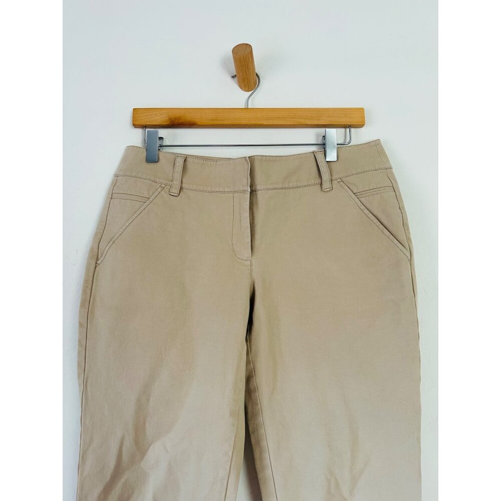 Eileen Fisher Women's Small Beige Cotton Casual Crop Pants - Picture 2 of 8